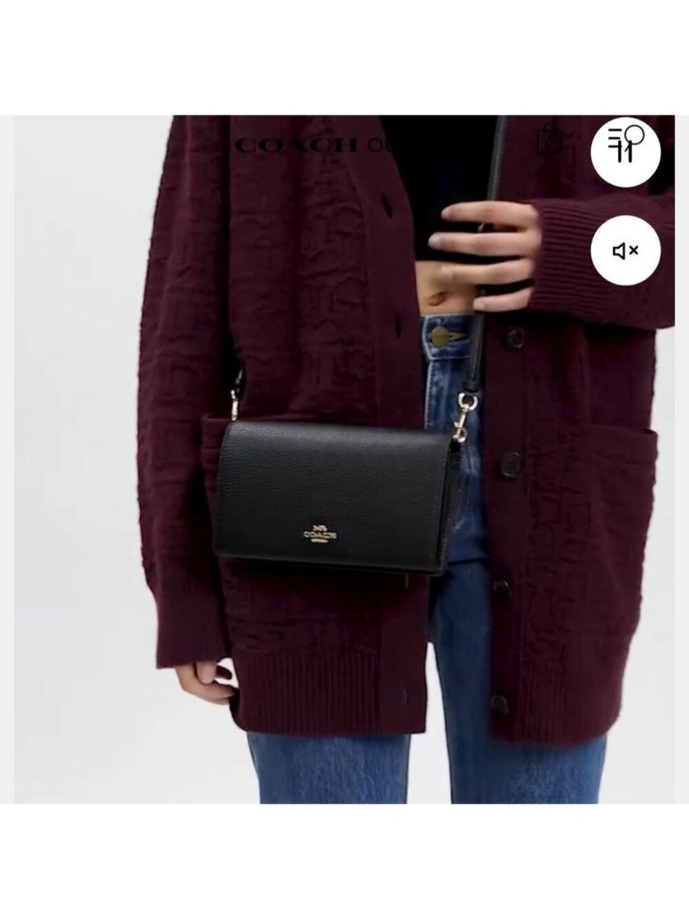 Coach Anna Foldover Clutch CrossbodyPebble...